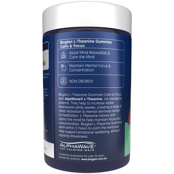 Bioglan L-Theanine Gummies Calm & Focus 75 Gummies
