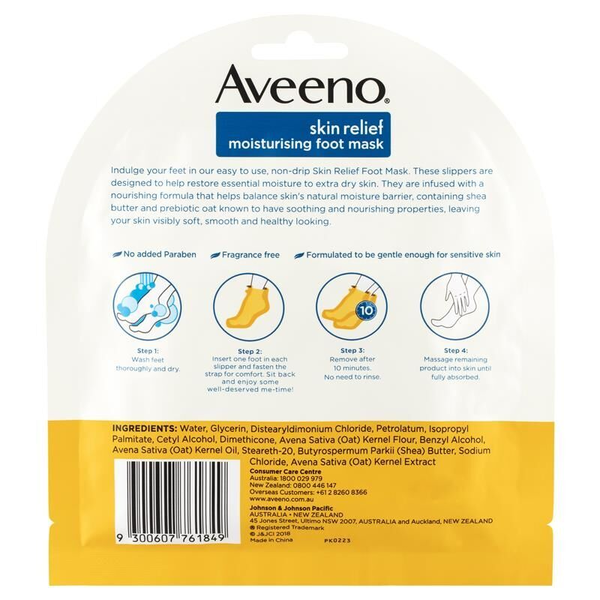 3X Aveeno Skin Relief Moisturising Foot Mask 1 Pair