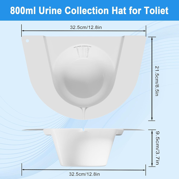 3X Toilet Bowel Discharge Specimen Collector , Witches Hat , Graduated , 800ml