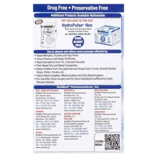 NeilMed Sinus Rinse Starter Kit Bottle + 10 Premixed Sachets