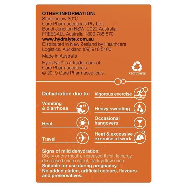 Hydralyte Orange 24 Electrolyte Powder Sachets