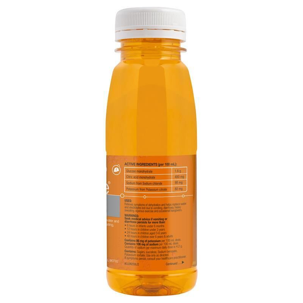 Hydralyte Ready To Use Orange 250ml Electrolyte Solution