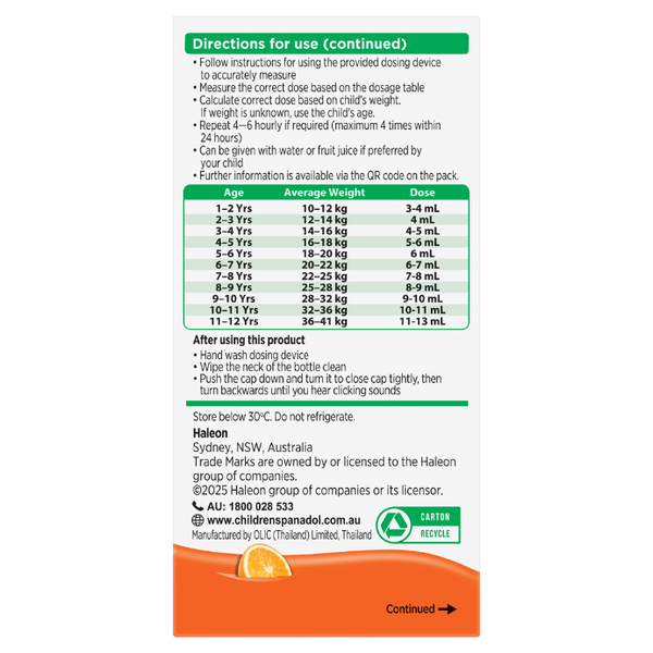 Panadol Children 5 - 12 Years Orange 200ml Suspension