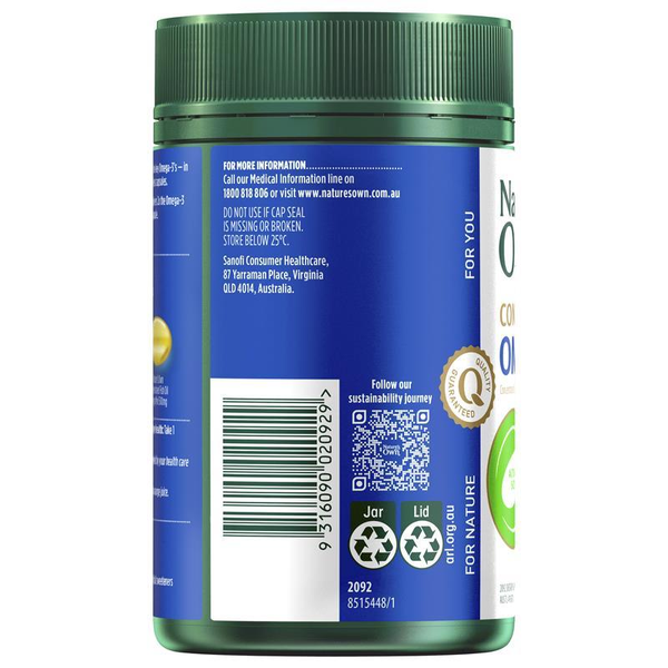 Nature's Own Concentrated Omega Fish Oil Mini 250 Capsules