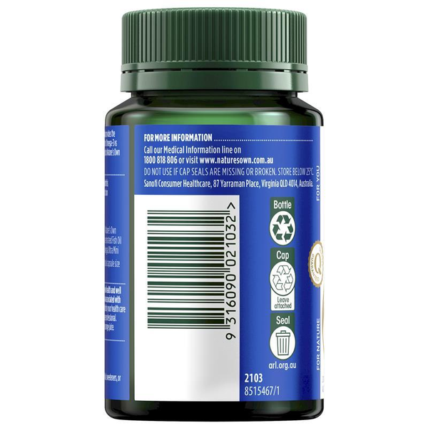 Nature's Own Concentrated Omega Fish Oil Ultra Mini 60 Capsules