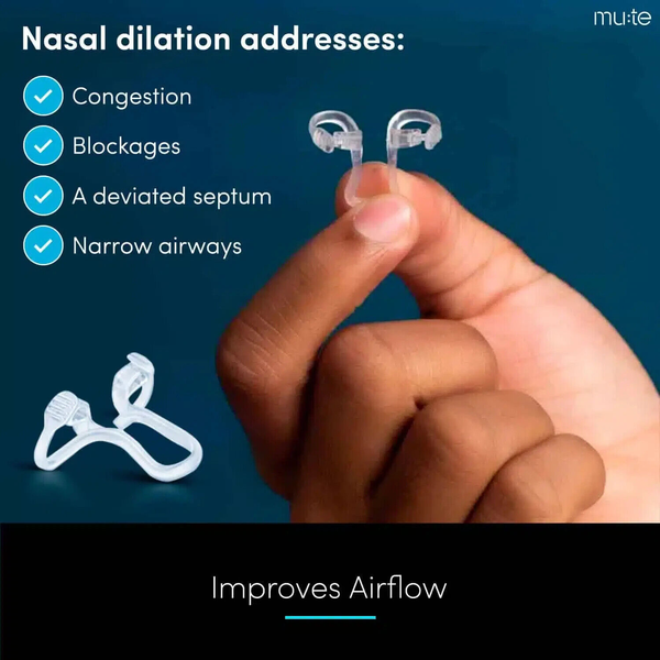 Mute Nasal Dilator for Better Breathing and Snoring Reduction Size Small 3-Pack