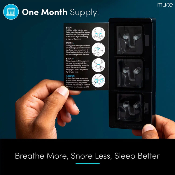 Mute Nasal Dilator for Better Breathing and Snoring Reduction Size Medium 3-Pack