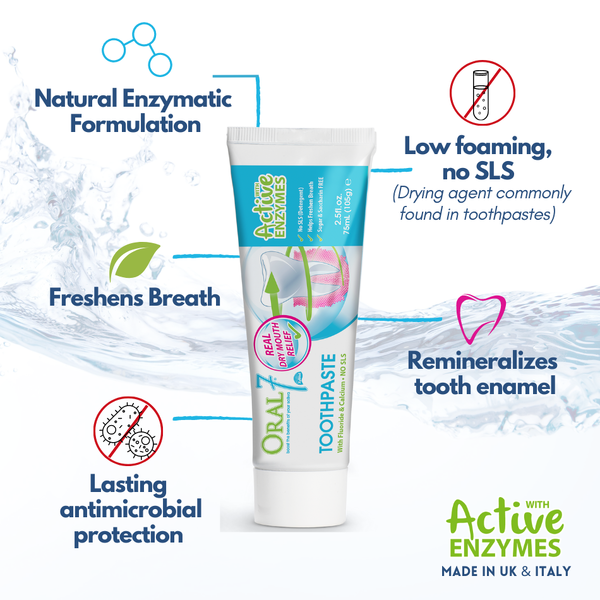 Oral 7 Toothpaste With Active Enzymes 75ml (105g) Real Dry Mouth Relief