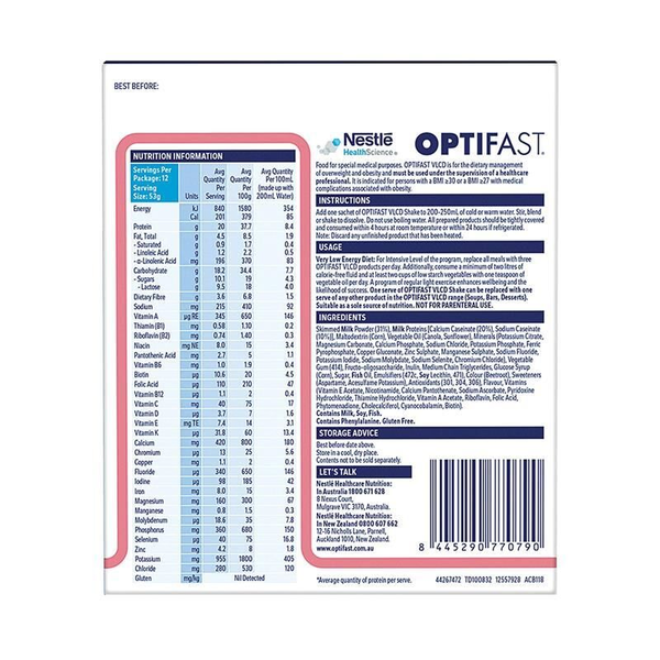 Optifast VLCD Shake Strawberry 12 x 53g Sachets