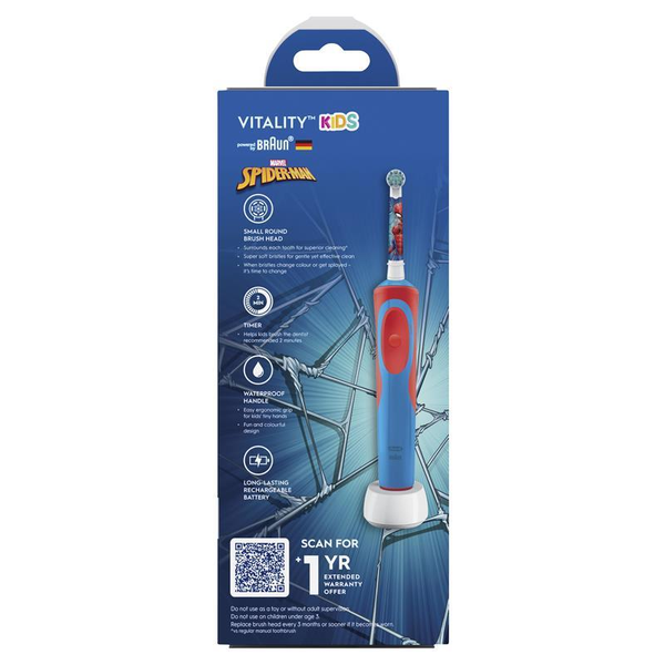 Oral B Vitality Kids Spiderman Electric Toothbrush 1 Pack