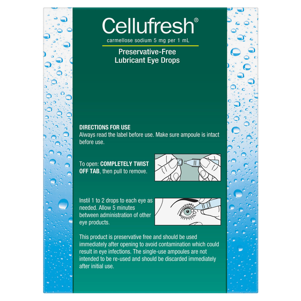 Cellufresh Preservative Free Lubricant Eye Drops 30 x 0.4ml