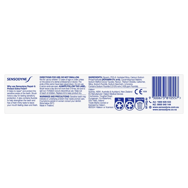 Sensodyne Repair And Protect Deep Repair Extra Fresh Toothpaste 100g