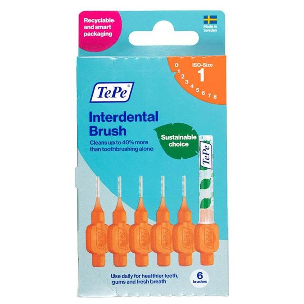 TePe Interdental Brush Size 1 Orange 6 Brushes