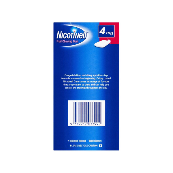Nicotinell Extra Strength 4mg Fruit Chewing Gum 96 Pieces