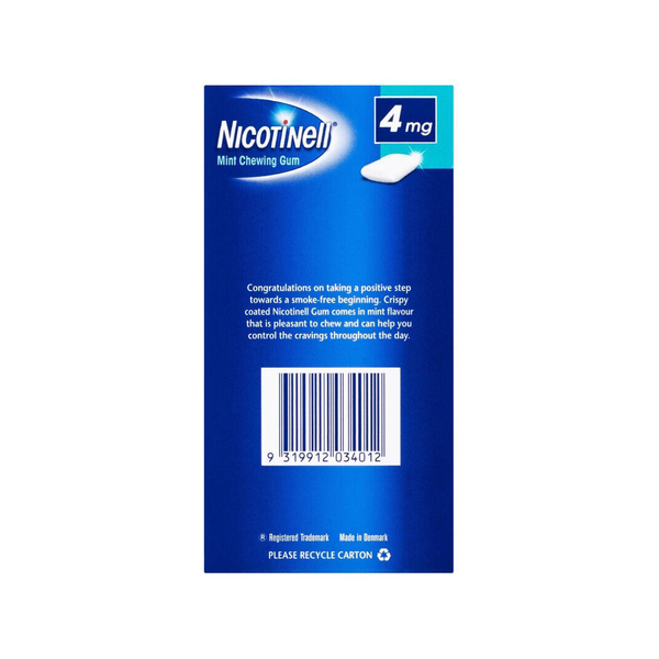 Nicotinell Extra Strength 4mg Mint Chewing Gum 96 Pieces