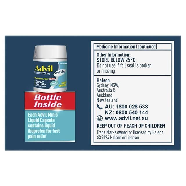 Advil Minis Liquid Capsules 20 Capsules