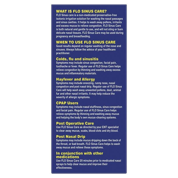 Flo Sinus Care Starter Kit Bottle + 12 Sachets
