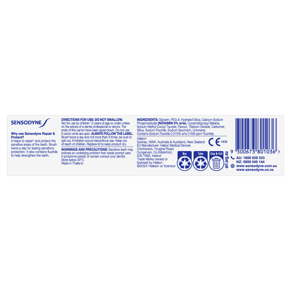 Sensodyne Repair And Protect Deep Repair Cool Mint Toothpaste 100g