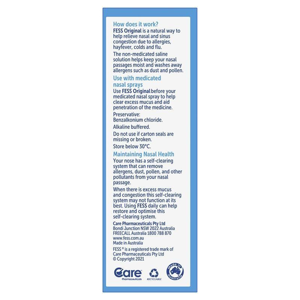 Fess Original Saline Nasal Spray 75ml