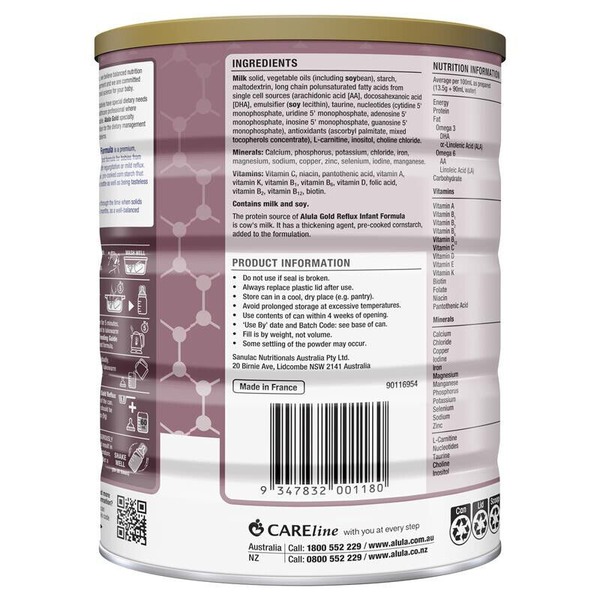Alula Gold Reflux Premium Infant Formula 0-12 Months 900g
