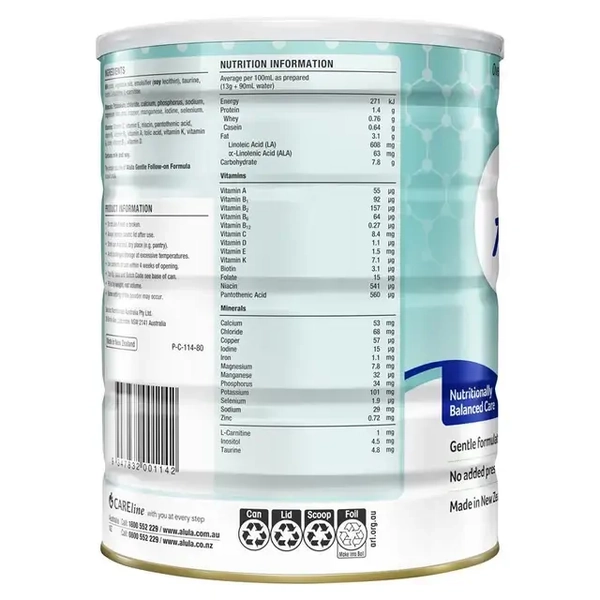 Alula Gentle Stage 2 Follow-On Formula 6-12 Months 900g