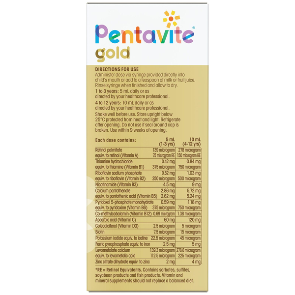 Pentavite Gold Multivitamin + Iron Liquid Kids 200ml
