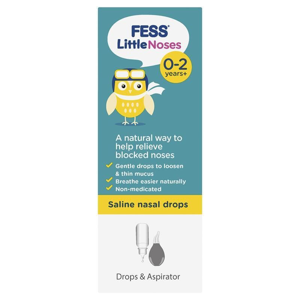 Fess Little Noses 0-2 Years+ Saline Nasal Drops & Aspirator 25ml