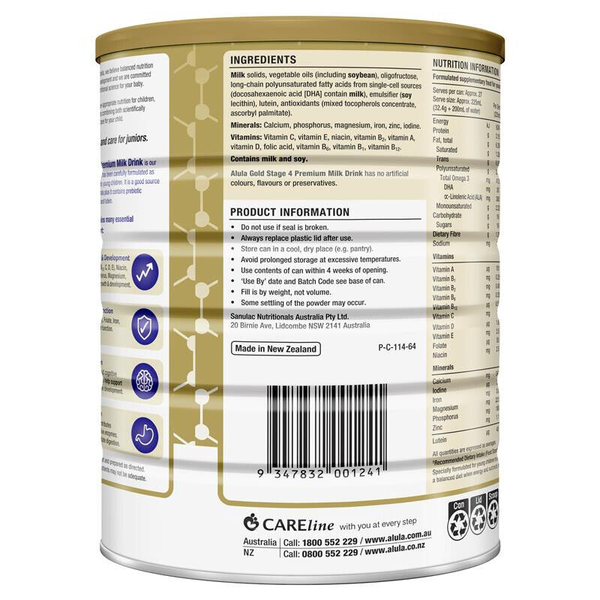 Alula Gold Stage 4 Junior Premium Milk Drink 2 Years+ 900g