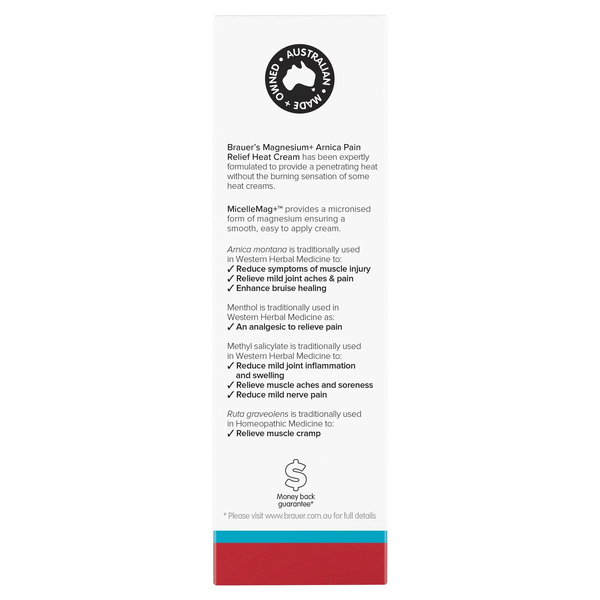 Brauer Magnesium + Arnica Pain Relief Heat Cream 100g
