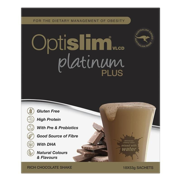 Optislim VLCD Platinum Plus Chocolate 18 X 53g Sachets