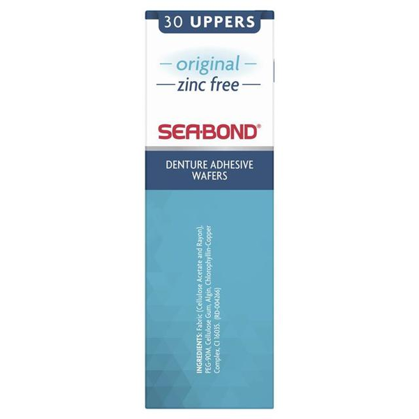 Sea Bond Original Denture Adhesive Wafers 30 Uppers