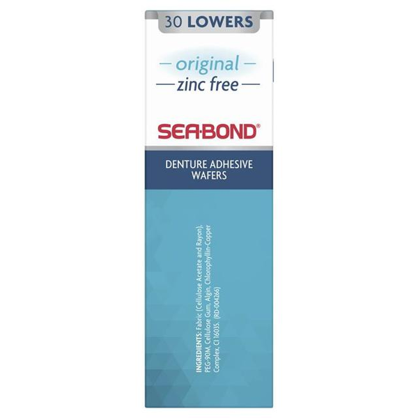 Sea Bond Original Denture Adhesive Wafers 30 Lowers