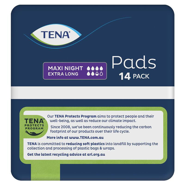 Tena Pads Maxi Night Extra Long Length 14 Pads