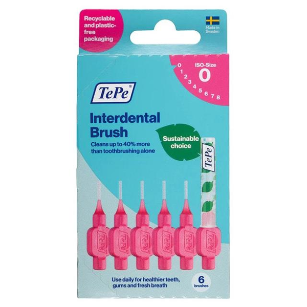 TePe Interdental Brush Size 0 Pink 6 Brushes