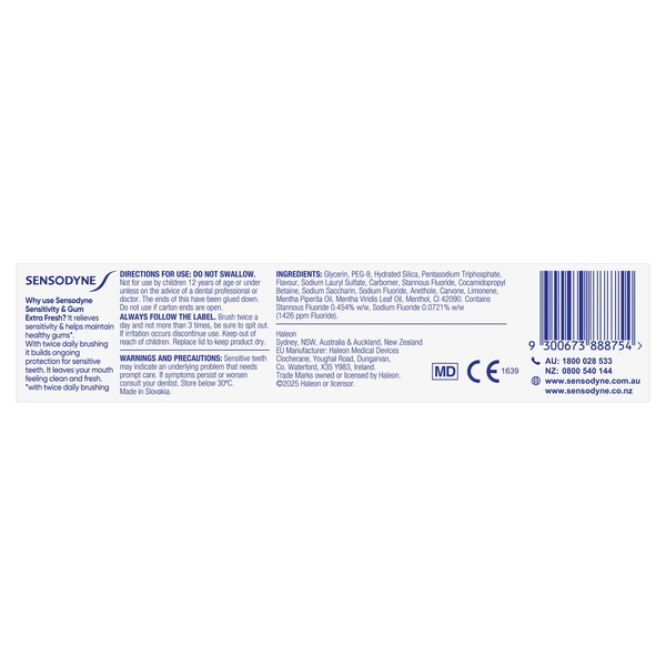 Sensodyne Sensitivity & Gum Extra Fresh Toothpaste 100g