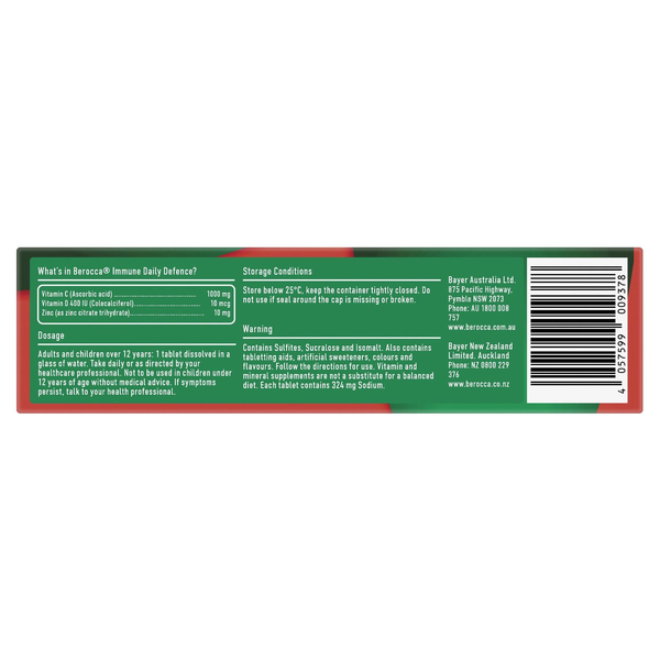 Berocca Immune Daily Defence Orange 15 Effervescent Tablets