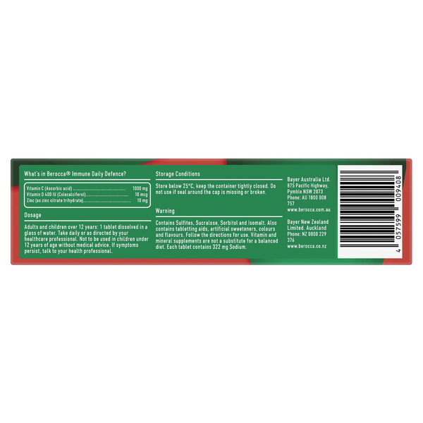 Berocca Immune Daily Defence Blackcurrant 15 Effervescent Tablets