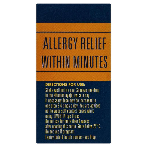 Livostin Eye Drops 4ml Allergy Relief Within Minutes