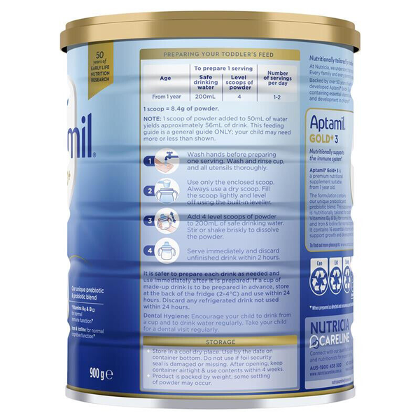 Aptamil Gold+ 3 Premium Toddler Nutritional Supplement From 12+ Months 900g