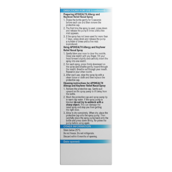 APH Allergy & Hayfever Relief Nasal Spray 120 Sprays