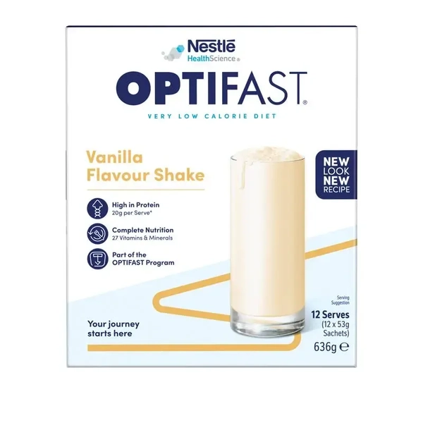 3X Optifast VLCD Shake Vanilla 12 x 53g Sachets