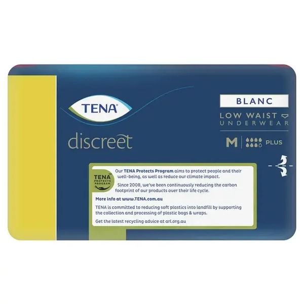 Tena Discreet Low Waist Underwear White 12 Underwears - Medium Plus
