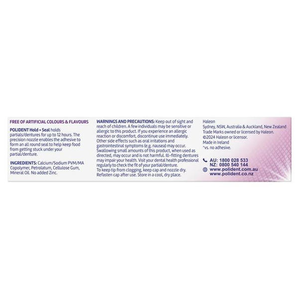 Polident Power Max Hold + Seal Adhesive Cream Flavour Free 40g