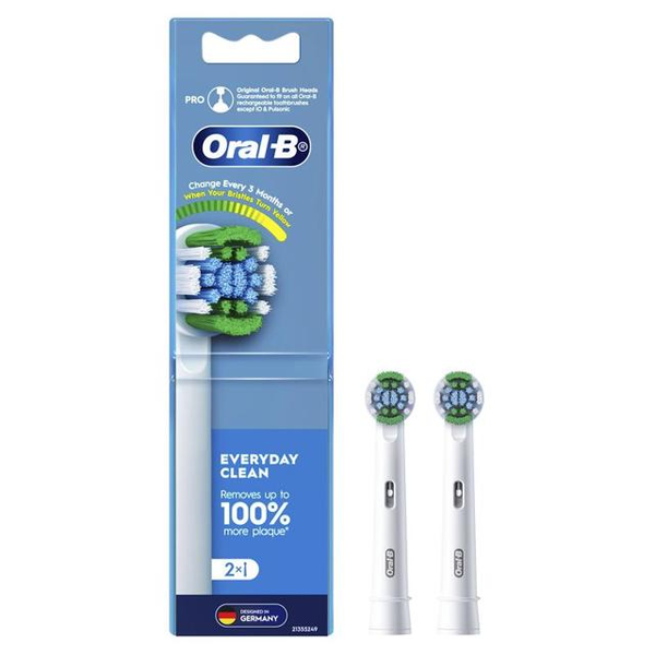 Oral B Everyday Clean Electric Toothbrush Replacement Heads 2 Pack