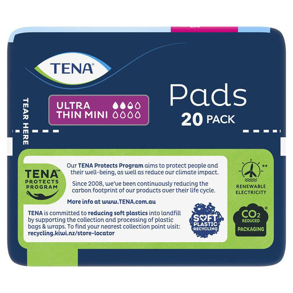 Tena Pads Ultra Thin Mini Standard Length 20 Pads