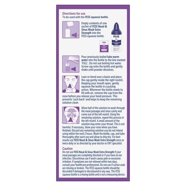 Fess Nasal & Sinus Wash Extra Strength Starter Kit 6 Sachets