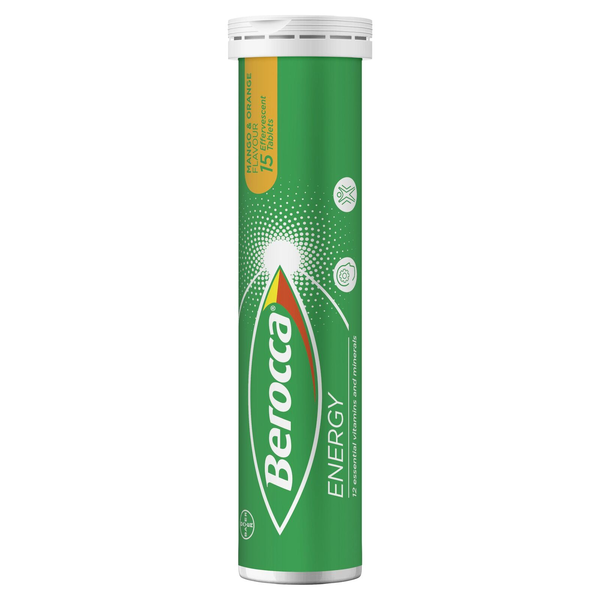 Berocca Energy Mango & Orange 15 Effervescent Tablets