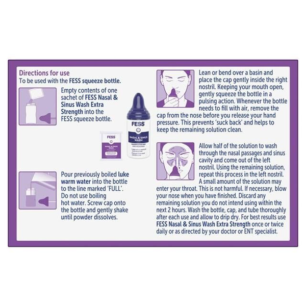 Fess Nasal & Sinus Wash Extra Strength Refill 24 Sachets