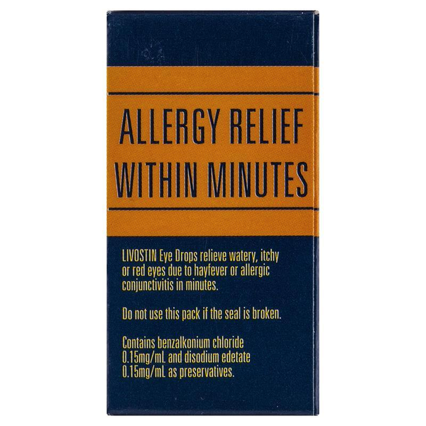 Livostin Eye Drops 4ml Allergy Relief Within Minutes