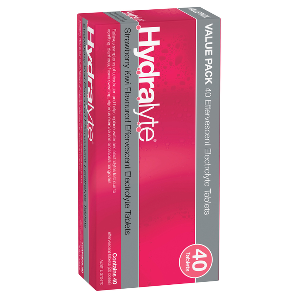 Hydralyte Strawberry Kiwi 40 Effervescent Electrolyte Tablets